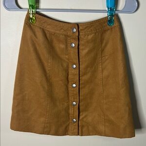 Tan Button-Front Women's Skirt